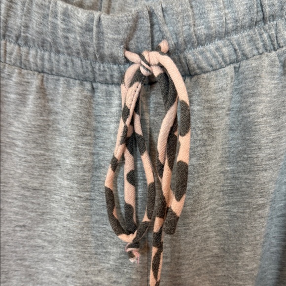 White Birch Gray Joggers with Leopard Print Sides - Picture 6 of 7